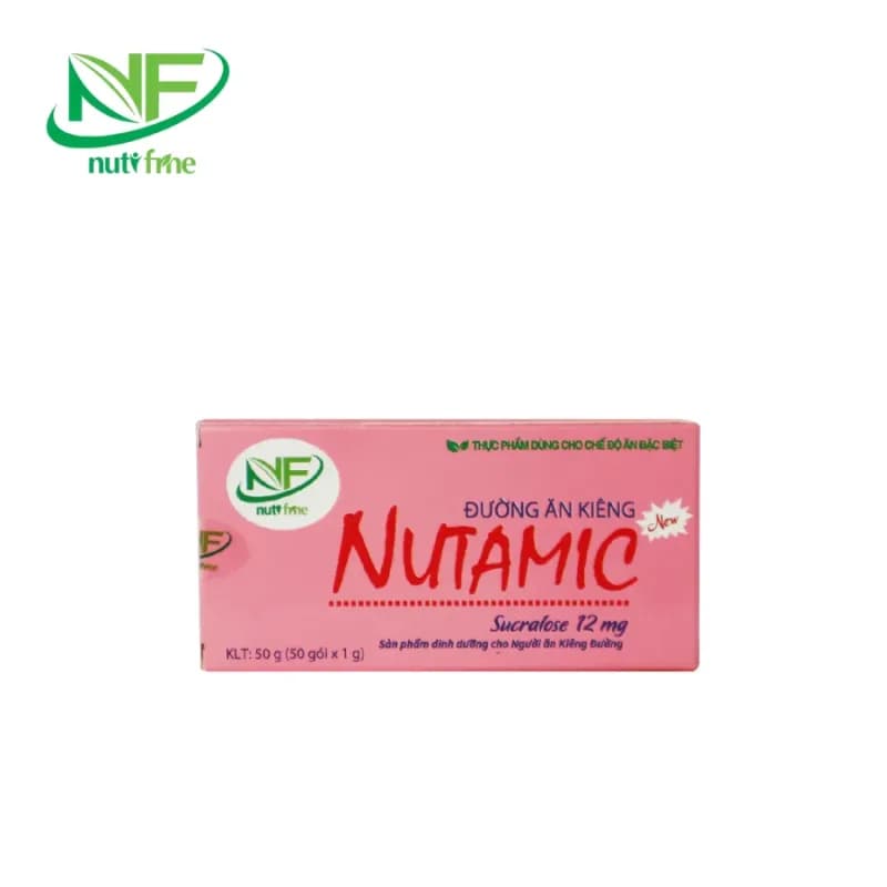 Đường Ăn Kiêng Nutamic Sucralose 12mg Hộp 50 Gói – Nutifine