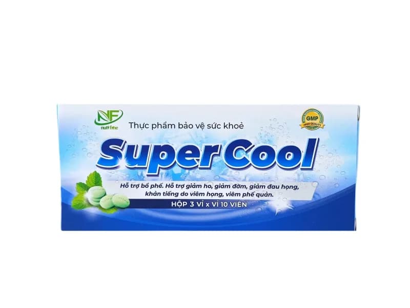 Viên Ngậm Super Cool Nutifine Hỗ Trợ Ho, Đờm, Đau Họng